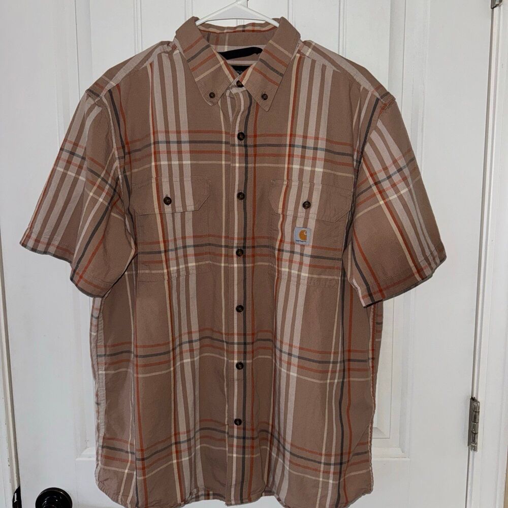 Carhartt button down plaid loose fit shirt men’s large